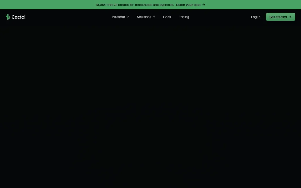 Cactal homepage — screenshot of the coding AI tool, Oct 1, 2026