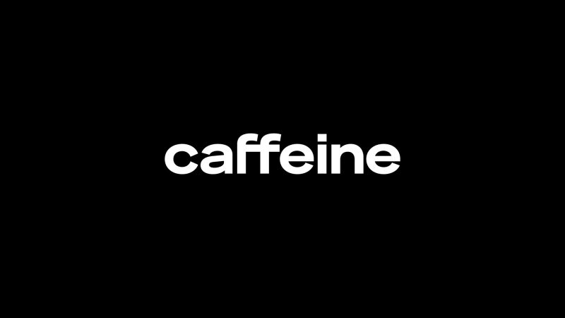 Caffeine homepage screenshot, coding AI tool