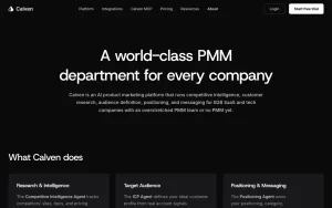 Calven about page — screenshot of the productivity & writing AI tool, 2026-10-02