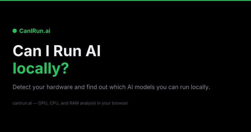 CanIRun.ai homepage screenshot, research & search AI tool