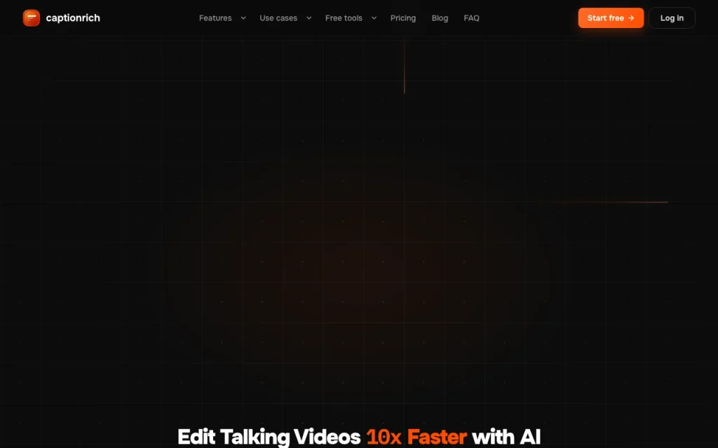 captionrich Startseite – Screenshot des KI-Tools video, Oct 1, 2026