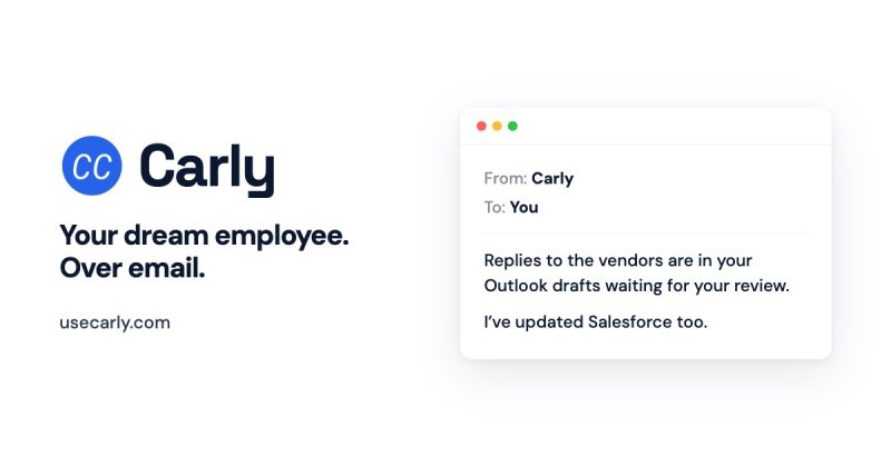 Carly (formerly CalBot) homepage screenshot, productivity & writing AI tool