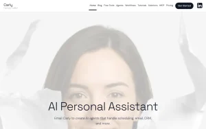 Carly (formerly CalBot) homepage — screenshot of the productivity & writing AI tool, 2026-10-01