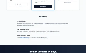 CellSource pricing page with plans and prices — screenshot of the productivity & writing AI tool, 2026-10-02