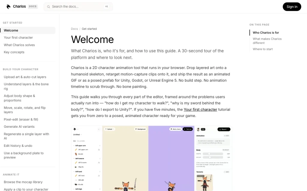 Charios Dokumentation – Screenshot des KI-Tools video, Oct 2, 2026