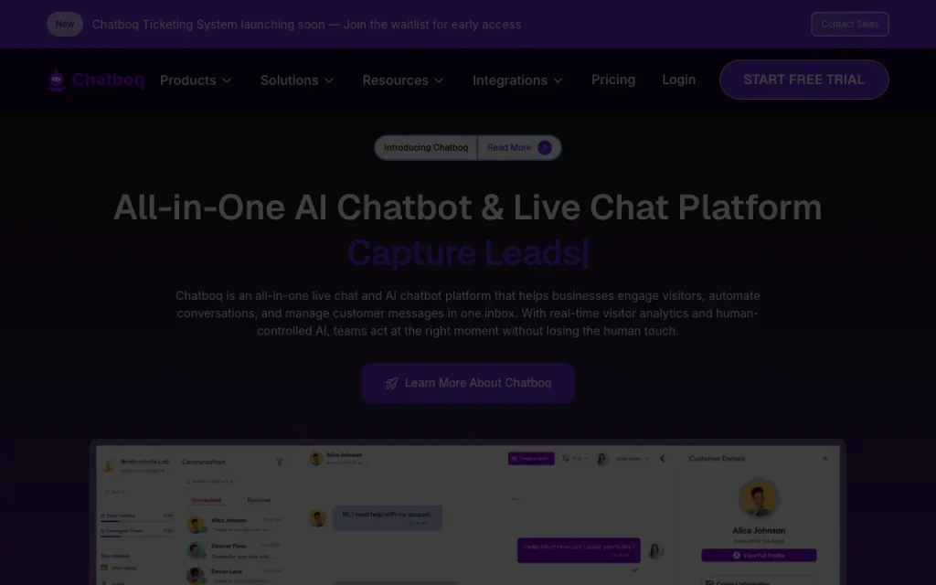 Chatboq Startseite – Screenshot des KI-Tools produktivität & schreiben, Oct 2, 2026