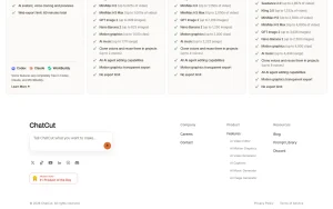ChatCut pricing page with plans and prices — screenshot of the video AI tool, 2026-10-01
