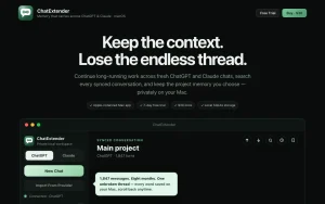 ChatExtender homepage — screenshot of the productivity & writing AI tool, 2026-10-01