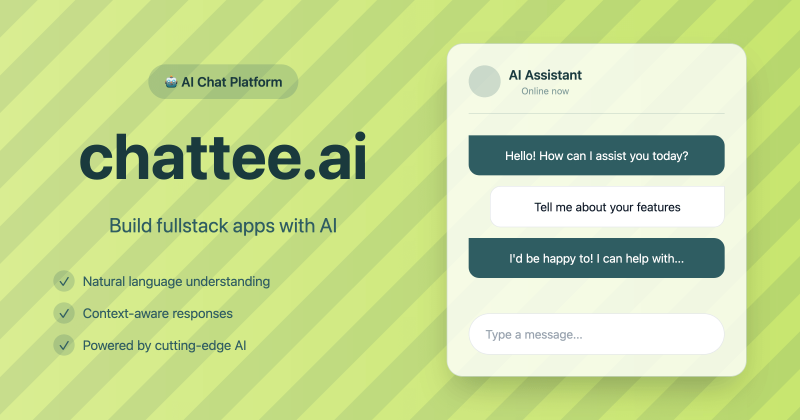 Chattee homepage screenshot, coding AI tool