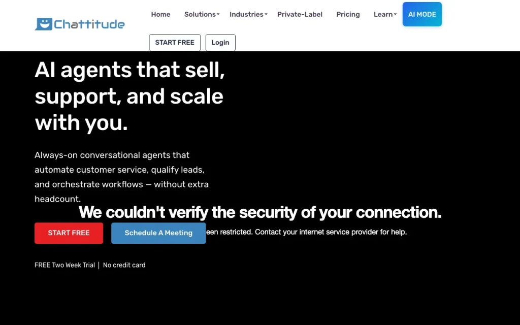 Chattitude homepage screenshot, productivity & writing AI tool