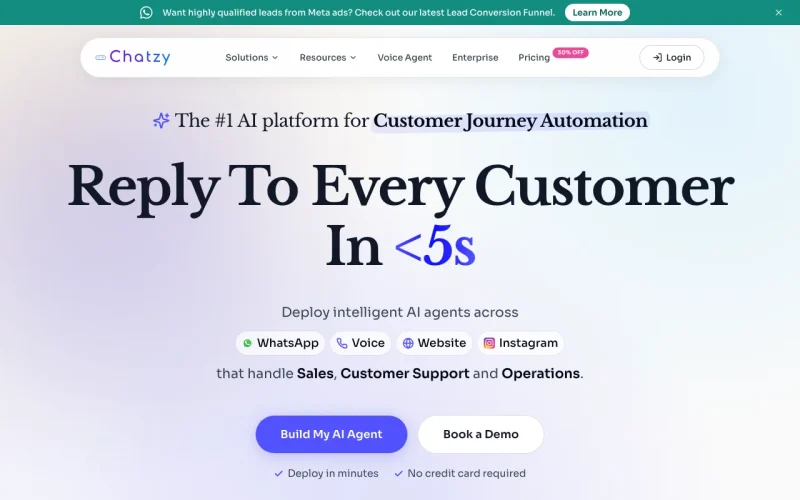 Chatzy AI homepage screenshot, productivity & writing AI tool