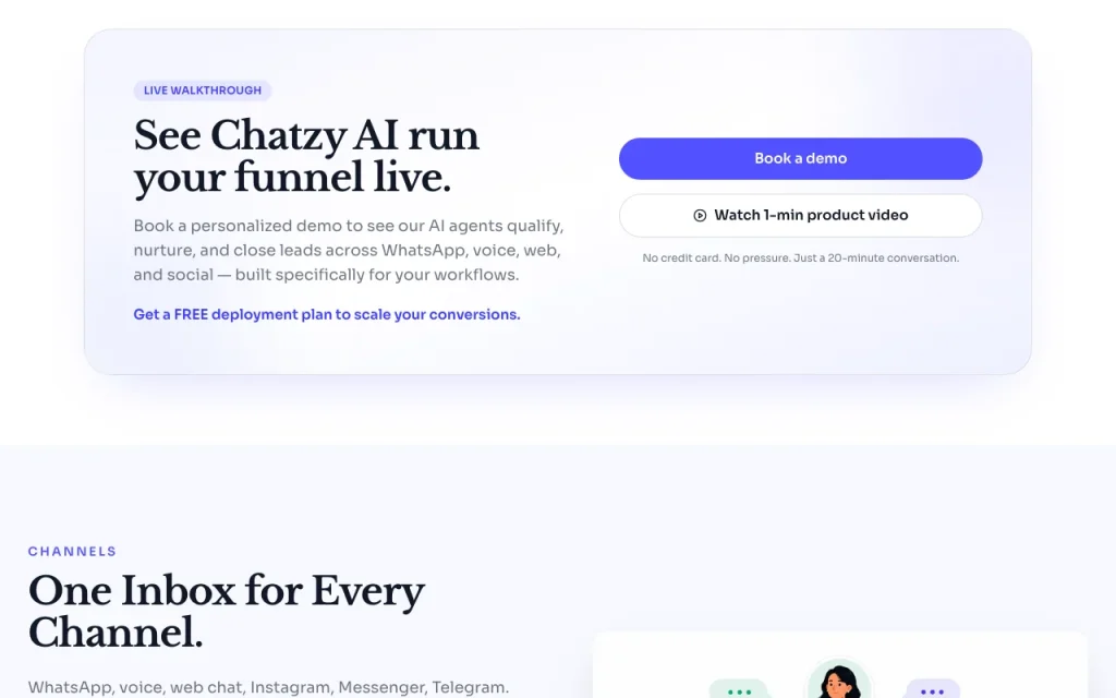 Chatzy AI page d'accueil — capture d'écran de l'outil d'IA productivité et rédaction, Oct 2, 2026