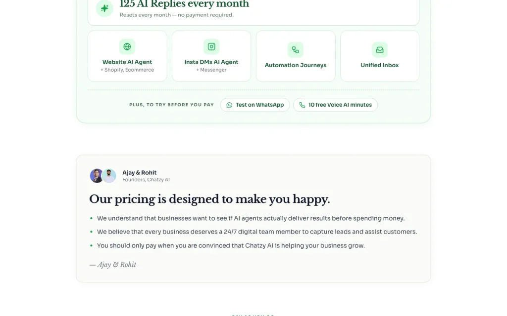 Chatzy AI page de tarifs avec offres et prix — capture d'écran de l'outil d'IA productivité et rédaction, Oct 2, 2026