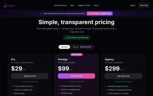 Chirpy pricing page with plans and prices — screenshot of the productivity & writing AI tool, 2026-10-02