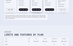 clariBI pricing page homepage screenshot, productivity & writing AI tool