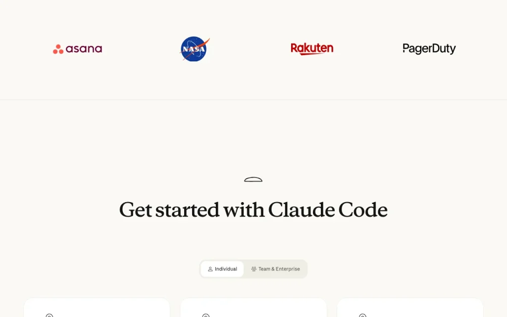 Claude Code página principal — captura de pantalla de la herramienta de IA programación, Oct 2, 2026