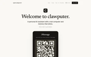 Clawputer homepage — screenshot of the chat assistants AI tool, 2026-10-02