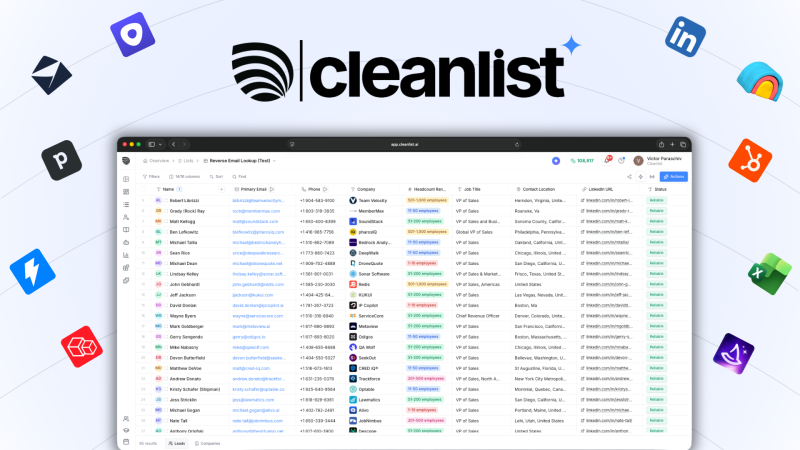 Cleanlist homepage screenshot, research & search AI tool