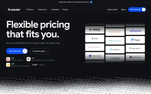 Cleanlist pricing page with plans and prices — screenshot of the research & search AI tool, 2026-10-01