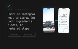 Clera homepage — screenshot of the productivity & writing AI tool, 2026-10-02