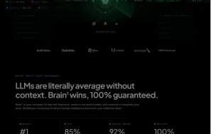 ClickUp Brain homepage page homepage screenshot, productivity & writing AI tool