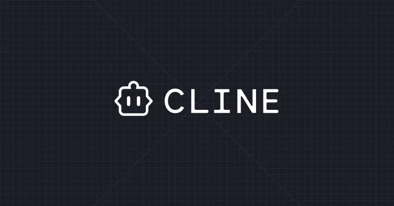 Cline homepage screenshot, coding AI tool