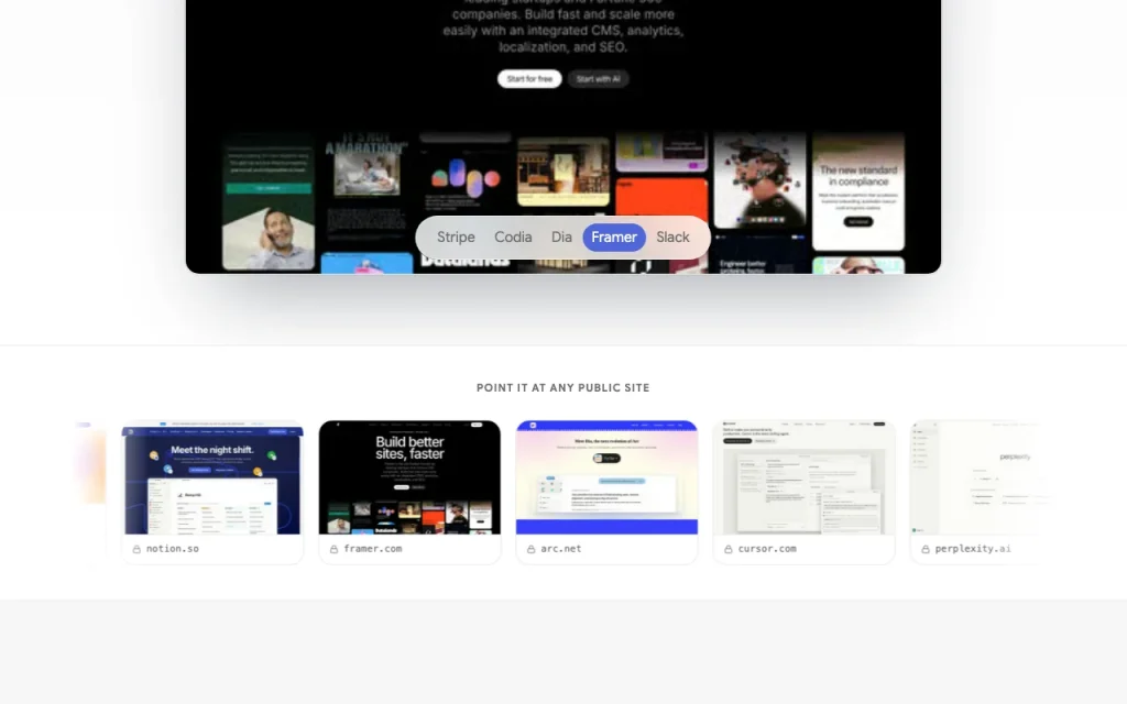 Clonesite página principal — captura de pantalla de la herramienta de IA programación, Oct 1, 2026
