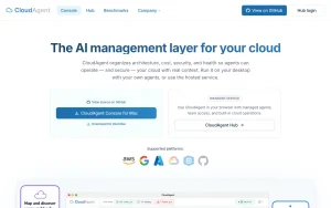 CloudAgent features page — screenshot of the productivity & writing AI tool, 2026-10-02