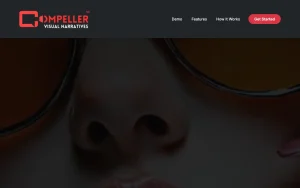 Compeller homepage — screenshot of the video AI tool, 2026-10-01