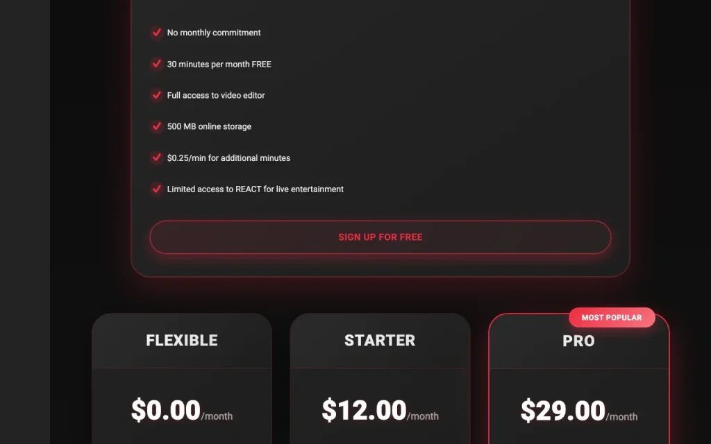 Compeller page de tarifs avec offres et prix — capture d'écran de l'outil d'IA vidéo, Oct 1, 2026