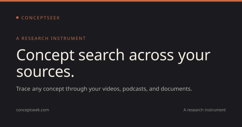 ConceptSeek homepage screenshot, research & search AI tool