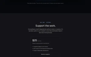 ConceptSeek pricing page homepage screenshot, research & search AI tool