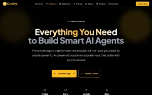 Coniva.ai features page — screenshot of the chat assistants AI tool, 2026-10-02