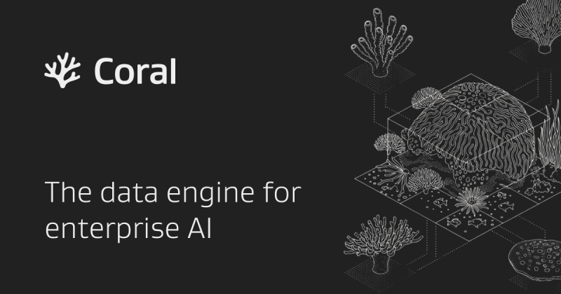Coral homepage screenshot, coding AI tool