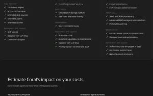 Coral pricing page with plans and prices — screenshot of the coding AI tool, 2026-10-02