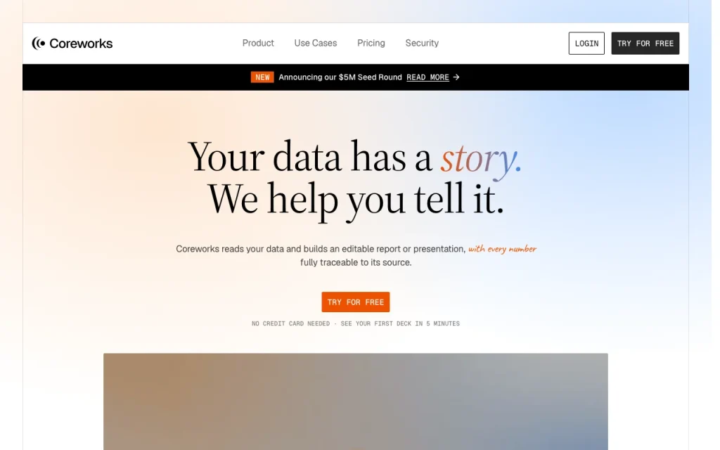 Coreworks homepage — screenshot of the productivity & writing AI tool, Oct 1, 2026