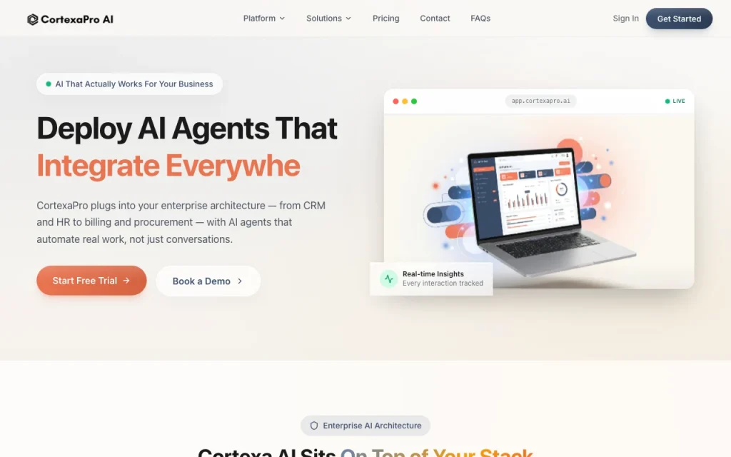CortexaPro AI página principal — captura de pantalla de la herramienta de IA productividad y escritura, Oct 2, 2026