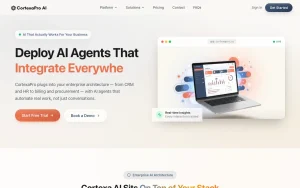 CortexaPro AI homepage — screenshot of the productivity & writing AI tool, 2026-10-02