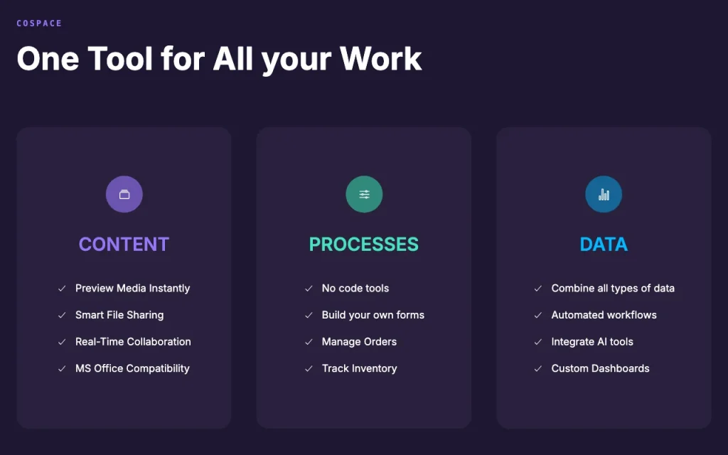 Cospace homepage — screenshot of the productivity & writing AI tool, Oct 2, 2026