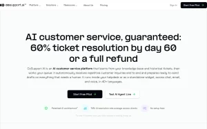 CoSupport AI homepage — screenshot of the productivity & writing AI tool, 2026-10-02