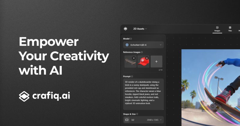 Crafiq AI Studio homepage screenshot, image generation AI tool