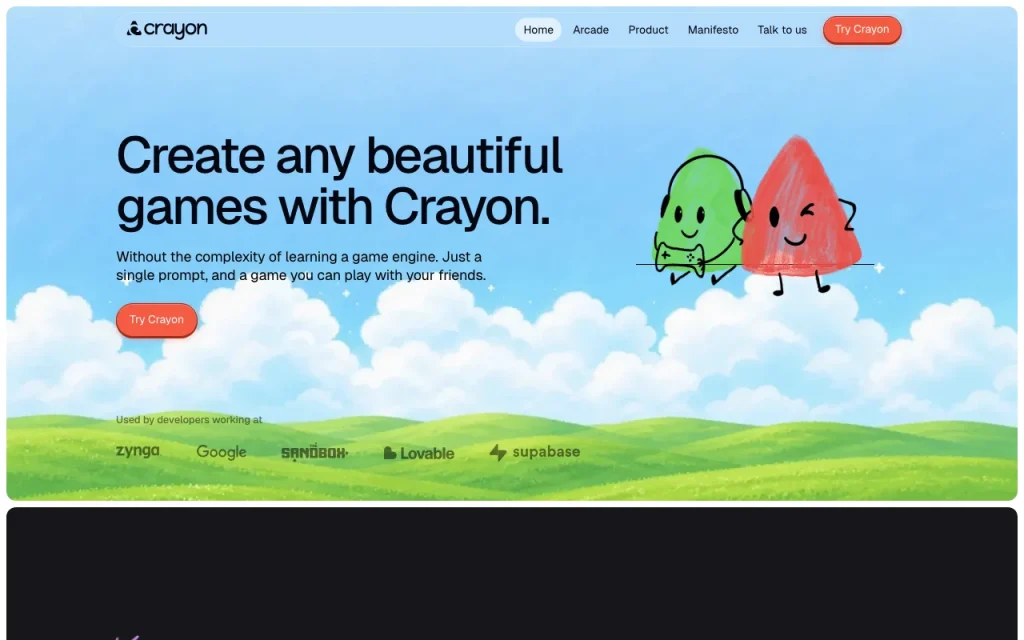 Crayon AI Startseite – Screenshot des KI-Tools coding, Oct 2, 2026
