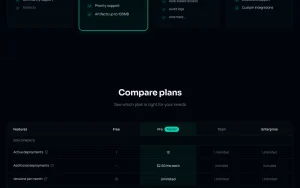 Crewship pricing page homepage screenshot, coding AI tool