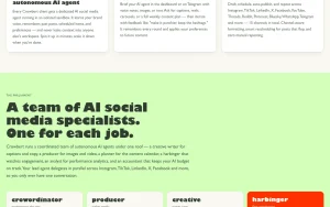 Crowbert homepage page homepage screenshot, productivity & writing AI tool