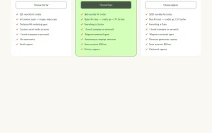 Crowbert pricing page homepage screenshot, productivity & writing AI tool