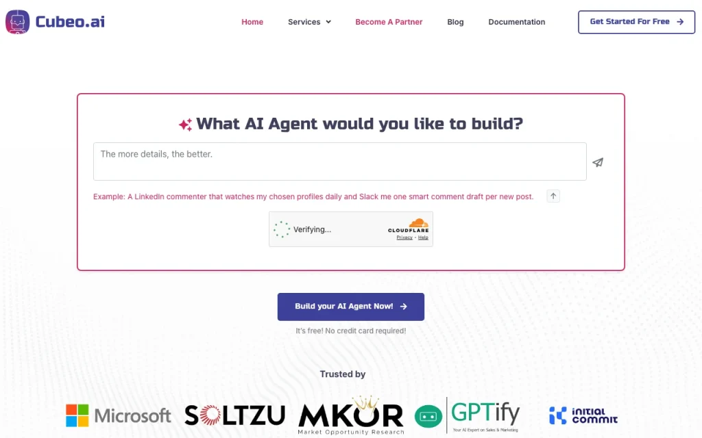 Cubeo AI homepage — screenshot of the productivity & writing AI tool, Oct 2, 2026