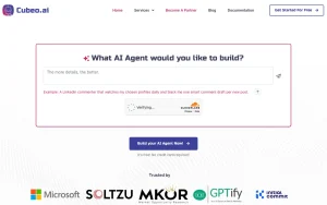 Cubeo AI homepage — screenshot of the productivity & writing AI tool, 2026-10-02