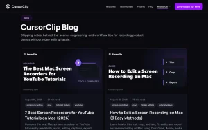 CursorClip blog — screenshot of the video AI tool, 2026-10-02