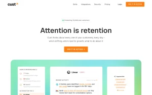 Cust homepage page homepage screenshot, productivity & writing AI tool