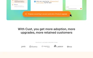Cust homepage page homepage screenshot, productivity & writing AI tool